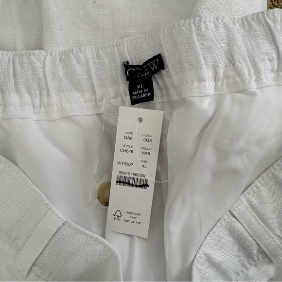 NWT J. Crew 6" Harbor Short Linen White - Picture 4 of 6